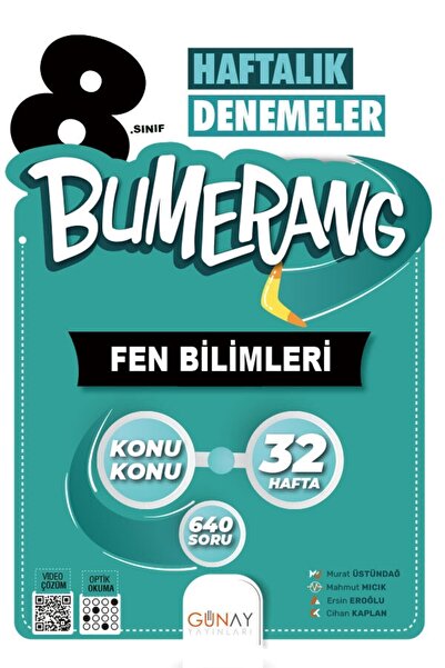 Gün&Ay Yayınları Günay Yayınları 8. Sınıf 32 Haftalık Bumerang Fen Bilimleri ...