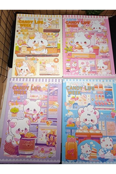 Meyra Accessories anime karakterli ve diğer karakterler rengarenk anime defte...