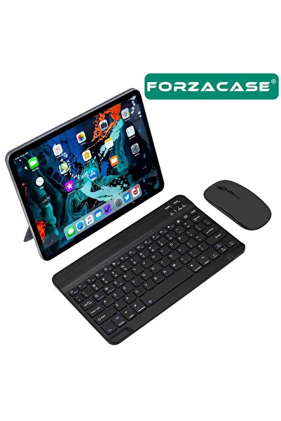 Genel Markalar Samsung Galaxy Tab A9 Plus Ile Uyumlu Kare Tuşlu Bluetooth Kablosuz Klavye Mouse Set