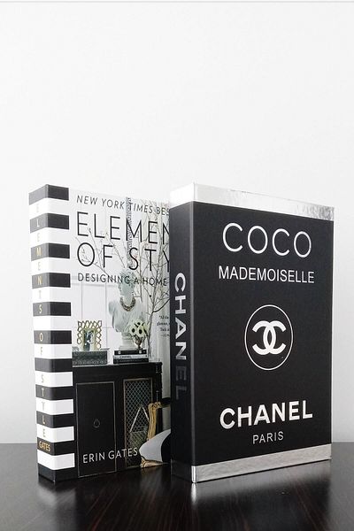 ndukkan Black and Coco Silver Themed 2-Piece Decorative Book Box Set