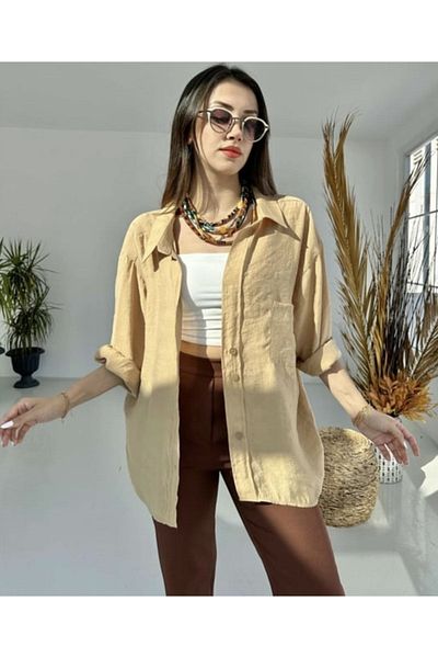 Tünel moda Риза с отворени рамене и детайли