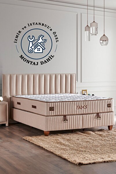 Niron Hades Yatak Seti Çift Kişilik Lüks Orta Sert Paket Yaylı Yatak, Üst Sın...