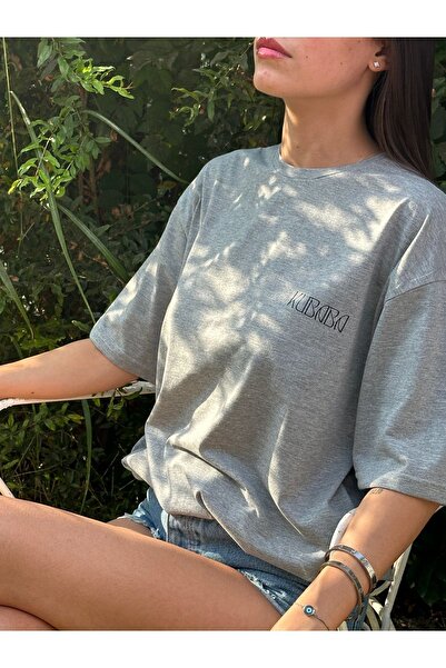 Basic Gri Oversize Tisort