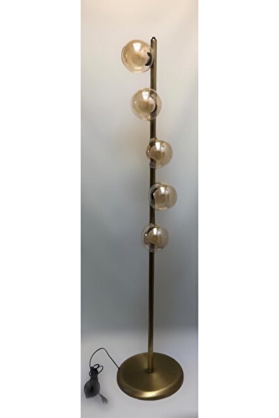 Asibeeone 5'li Bal Rengi Küre Top Camlı Metal Eskitme Kaplama Globe Bubble Lambader