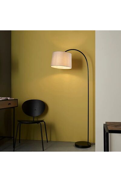 VİSENTE HOME Siyah Deve Boynu Kumaş Şapkalı Lambader