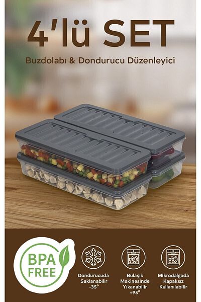 Nesto Home 1170 ml Capacity Set of 4 Refrigerator and Microwave Storage Container