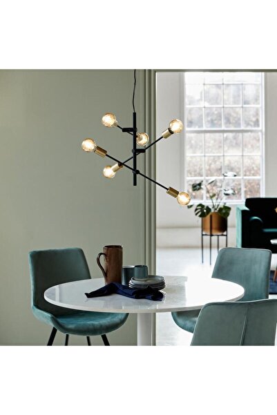 VİSENTE HOME Görkemli Sade Avize Pirinç ve Siyah