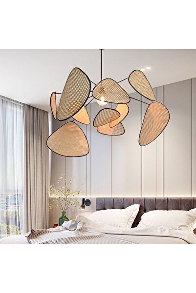 VİSENTE HOME El Yapımı Hasır Kamış Sarkıt Avize