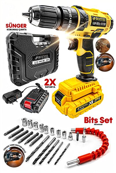 PROXTECH Stan Seri Metal Şanzuman 9998PROXDarbeli Güçlendirilmiş Pil Çift Akülü Vidalama Çanta Matkap Bit Set
