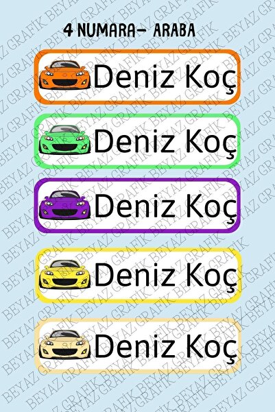 Genel Markalar 200 Adet Suya Dayanıklı Kişiye Özel Okul Etiketi/ Defter Kalem...