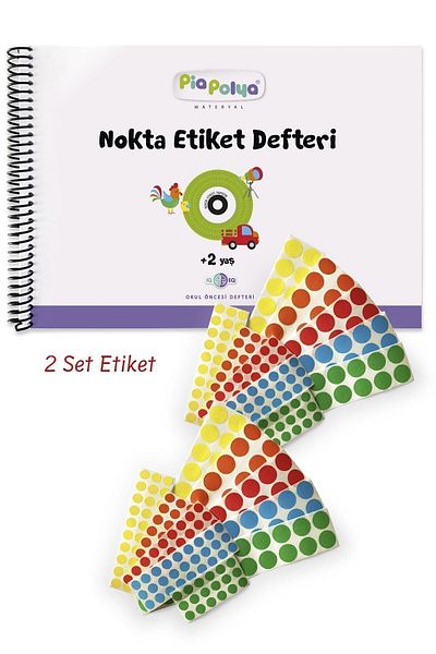 piapolya 2 Sets of Labeled, Dot Label Book and Labels| Preschool Notebook| Dot Label