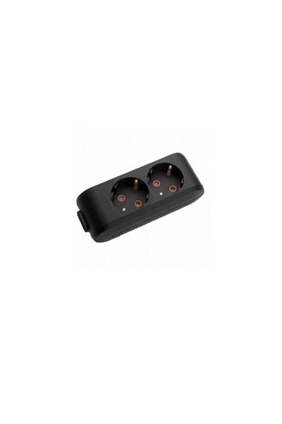 VİKO 2-Piece Double Socket - Grounded Child Proof, Wireless Black Group Socket