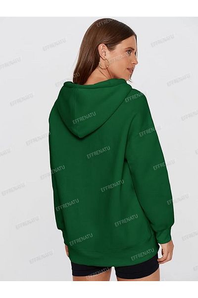 EFFRENATU Women's Large Size Hooded Trendy Sweatshirt
