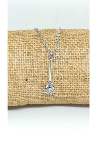 TUNA TAKI & AKSESUAR Witch Broom Necklace. Halloween Gift, Halloween. Witch N...