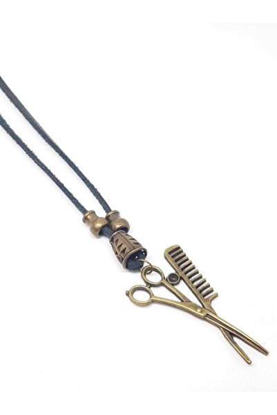 TUNA TAKI & AKSESUAR Hairdresser Comb Scissors Hair Cut Necklace