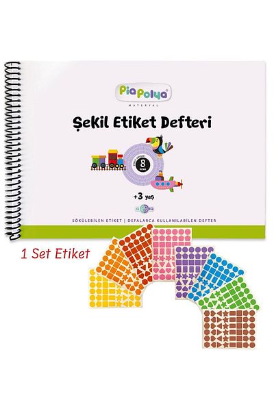 piapolya 8 Shapes| 8 Colors| 1 Set of Labeled, Shape Label Book and Labels| Preschool Notebook