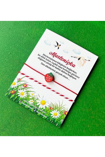 Hepsi Enteresan Fimo Strawberry Martentichks (5 Pieces)