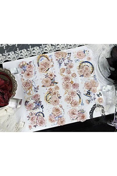 İthal Bandă PET cu hologramă de trandafir de 100 cm - K24