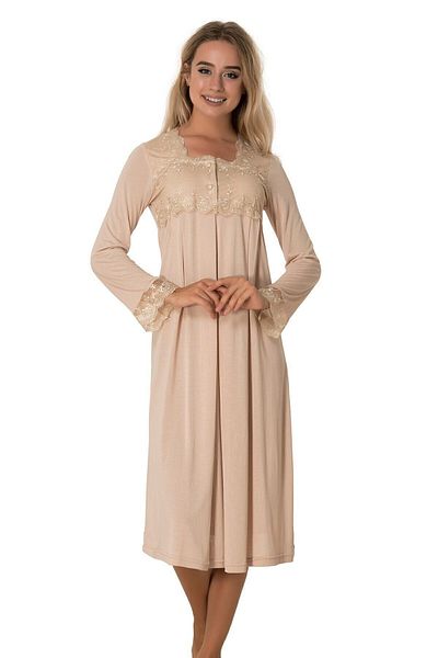 Effort Pijama Effortt Milk Coffee Μακρυμάνικο Νυχτικό εγκυμοσύνης 2404