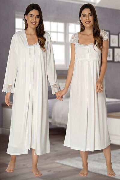 Effort Pijama Zerre Bebe Ecru Νυχτικό Μητρότητας Κοστούμι Πρωινής 2302