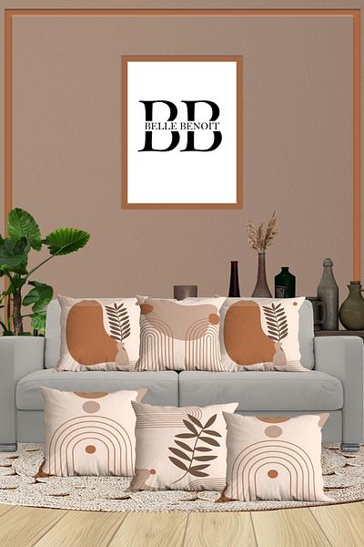 Belle Benoit Set of 6 Orange Design Double Sided Printed, Decorative, Sofa Pillow Cover, Throw Pillow Cover