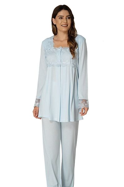 ByLohusa Set de pijamale de maternitate Effortt Blue