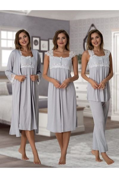 Effort Pijama طقم حمل رمادي نسائي