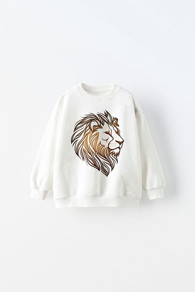 c.c.l. coccolin kids baby clup Hanorac oversize pentru copii cu imprimeu Leu