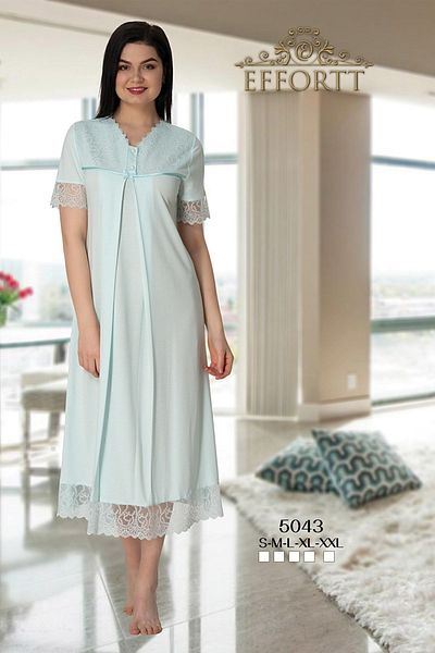 Effort Pijama Effortt 5043 Lace Collar Maternity Nightgown Set