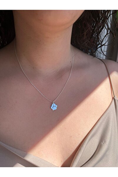 Genel Markalar 925 Ayar Gümüş Kaplama veya Altın Kaplama Pati Kolye Kedili Kolye - Kedi Kolye -Patili Kolye