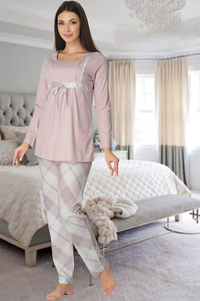 Effort Pijama Σετ πιτζάμες εγκυμοσύνης Dvina Effortt Ροζ - 8084