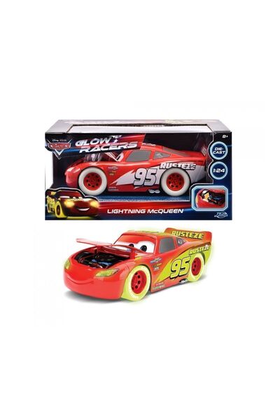 CARS Glow Racers Disney Pixar Cars 1:24 Die Cast Lightning McQueen ( Karanlıkta Parlayan )