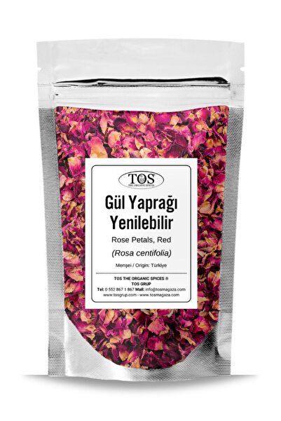 TOS The Organic Spices Gül Yaprağı 50 gr Yenilebilir (1. KALİTE) Rosa Centifo...