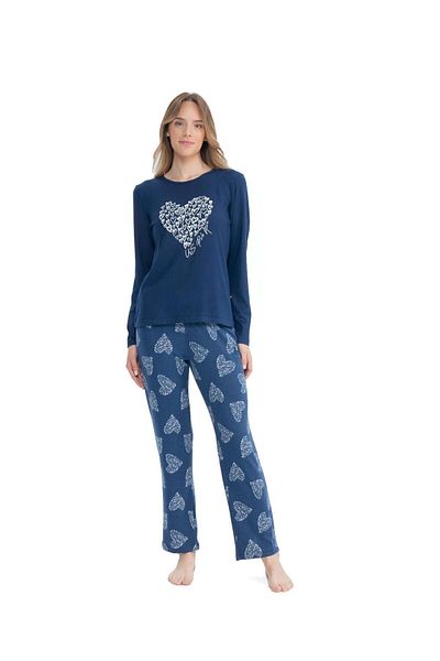 U.S. Polo Assn. BAZA. Polo Assn. Set de pijamale de damă bleumarin cu gât rotund