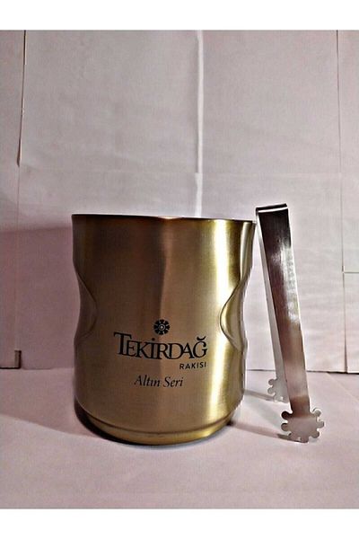 Paşabahçe Special Design Gold Series Rack Cup (6 Pieces) + Gold Series Steel Ice Bucket Set Lotus Cup