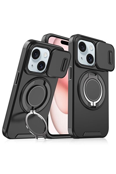 Deppo Trend حافظة متوافقة مع هاتف آيفون 14 بلس/15 بلس مع حامل حماية للكاميرا ...