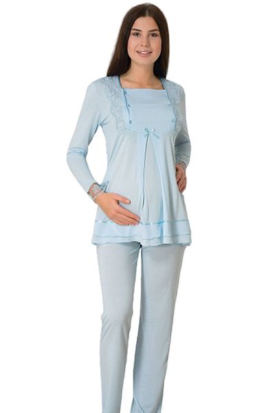 Effort Pijama Set pijamale de maternitate Effortt Blue Lace 2015