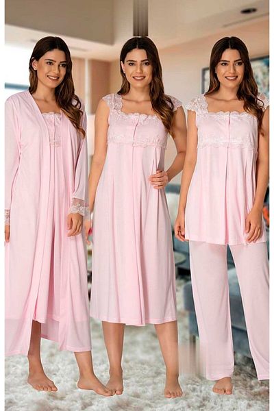 Effortt 2305p Pink Sleeves Lacy Maternity Pregnant Set of 4