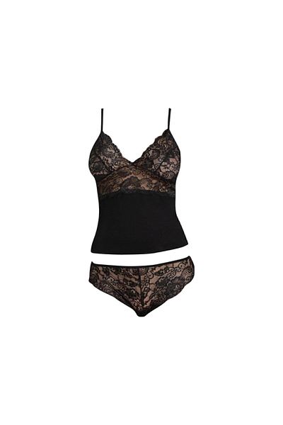 Mod Collection Z.E.6T.A.0G.R.3P Set de chiloți / camisole din bumbac pieptănat cu dantela pentru femei Z.E.6T.A.0G.R.3P