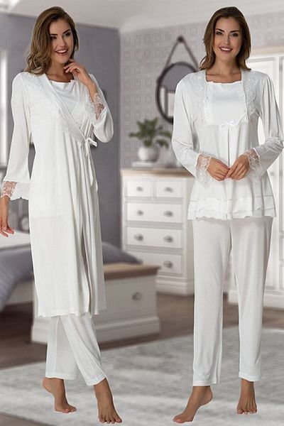 Effort Pijama Dvina Effortt Maternity Sleepwear and Dressing Gown Set - Ecru 2018