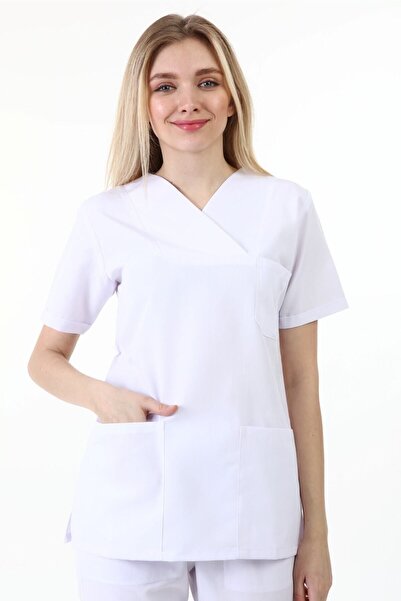 Palmiye Beyaz Hemşire Doktor Laborant Sağlık Personeli Veteriner Uniforma