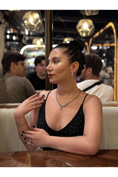 GÜMÜŞ QUENN DANTEL İŞLEME MODEL GERDANLIK