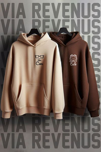 Vordevia Φούτερ με στάμπα Ellie and Carl Lover Oversize