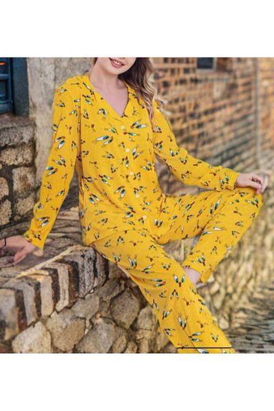 Miss Long Sleeve Cıvcıv Patterned Pajama Set