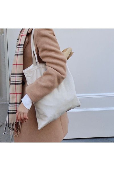 pintiorg Unprinted Raw Cloth Bag Suitable for Painting with Laminated Inside
