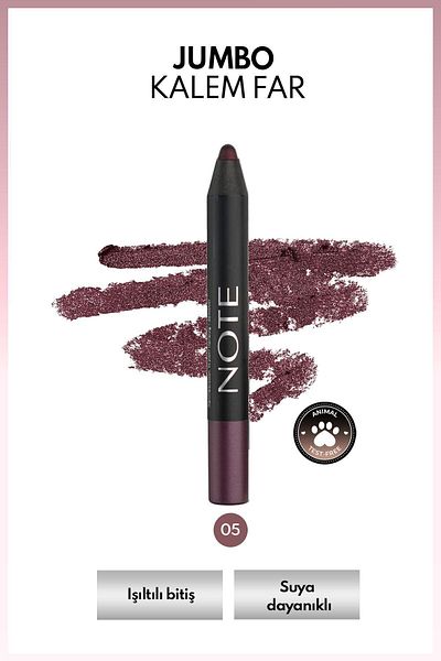 NOTE Jumbo Eyeshadow Pencil - Water Resistant, Luminous Pencil Shadow 05 Purple - Purple