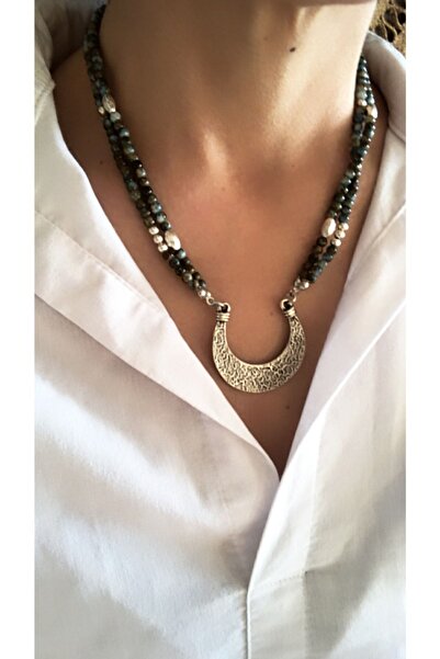 by özllem البوهيمي تصميم الهلال قلادة