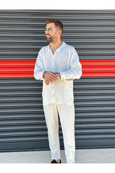DWN WEAR Unisex Women'S-Men's Long Sleeve Shirt and Sweatpants Set - Premium Lycra Crepe Fabric