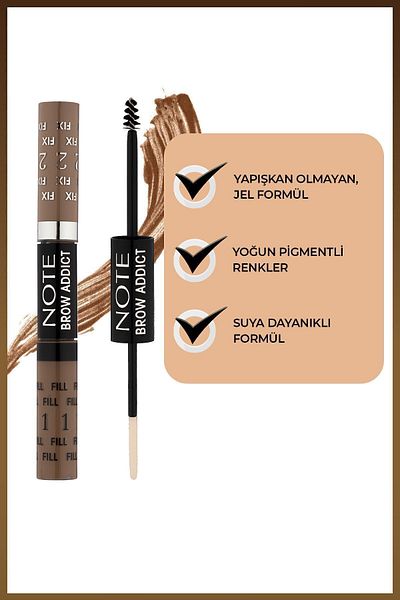 NOTE Brow Addict Fix&Fill 01 - Eyebrow Shadow and Mascara in 1