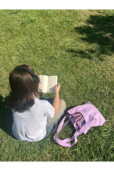 Sumicorn Design Lila Keten Bez Çanta, Çevre Dostu Bez Çanta, Cep Detaylı Kol Ve Omuz Çantası